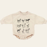 farm animals Baby Sweatshirt Romper, baby romper, baby clothes, baby girl, baby boy, baby gift, newborn gift, western baby