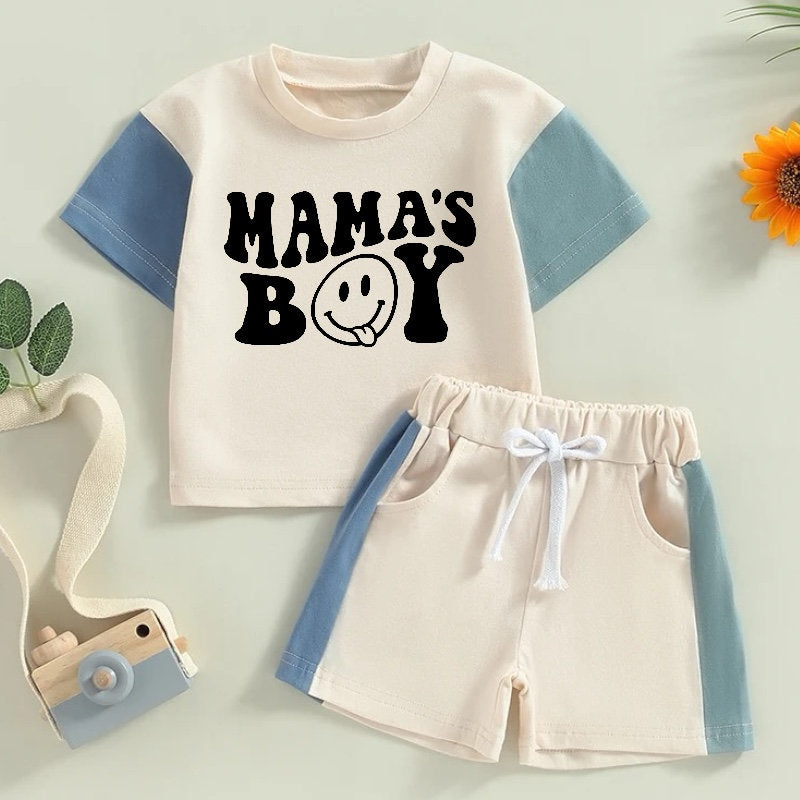 Retro color block toddler baby boy mama s boy outfit Hippo