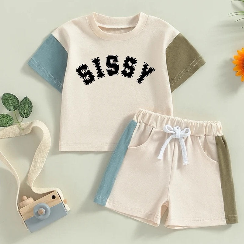 cotton color block toddler and baby girl outfit, infant outfit, baby shirt, baby girl , baby clothes, baby shower, gift / baby gift, sis,