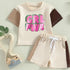 cotton color block retro toddler and baby girl outfit, infant outfit, shirt, baby girl, baby clothes, baby shower, baby gift, baby girl gift