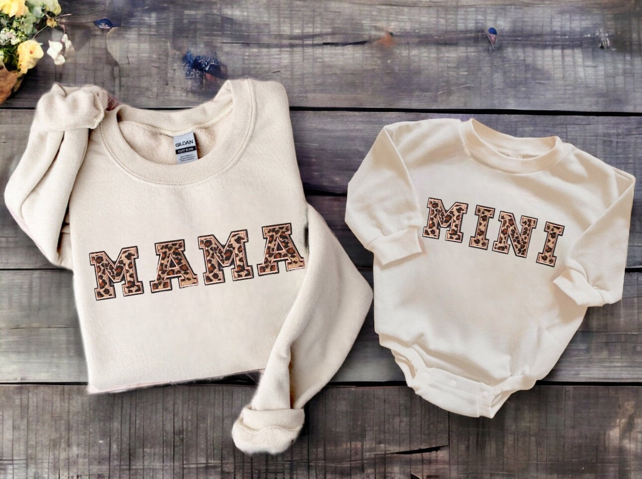 Mama mini matching Baby Sweatshirt ROMPER bodysuit & crewneck / newborn / baby girl / infant / shower / baby boy / baby gift / gift for her