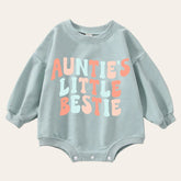 Retro Aunties little bestie Sweatshirt Romper, baby clothes, baby sweatshirt, bubble, baby girl gift, baby gift, baby shower, gift for aunt