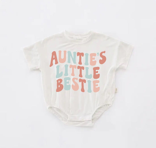Aunties bestie Baby ROMPER tshirt bodysuit, infant clothes, baby shirt, baby girl gift, baby shower gift, baby boy gift