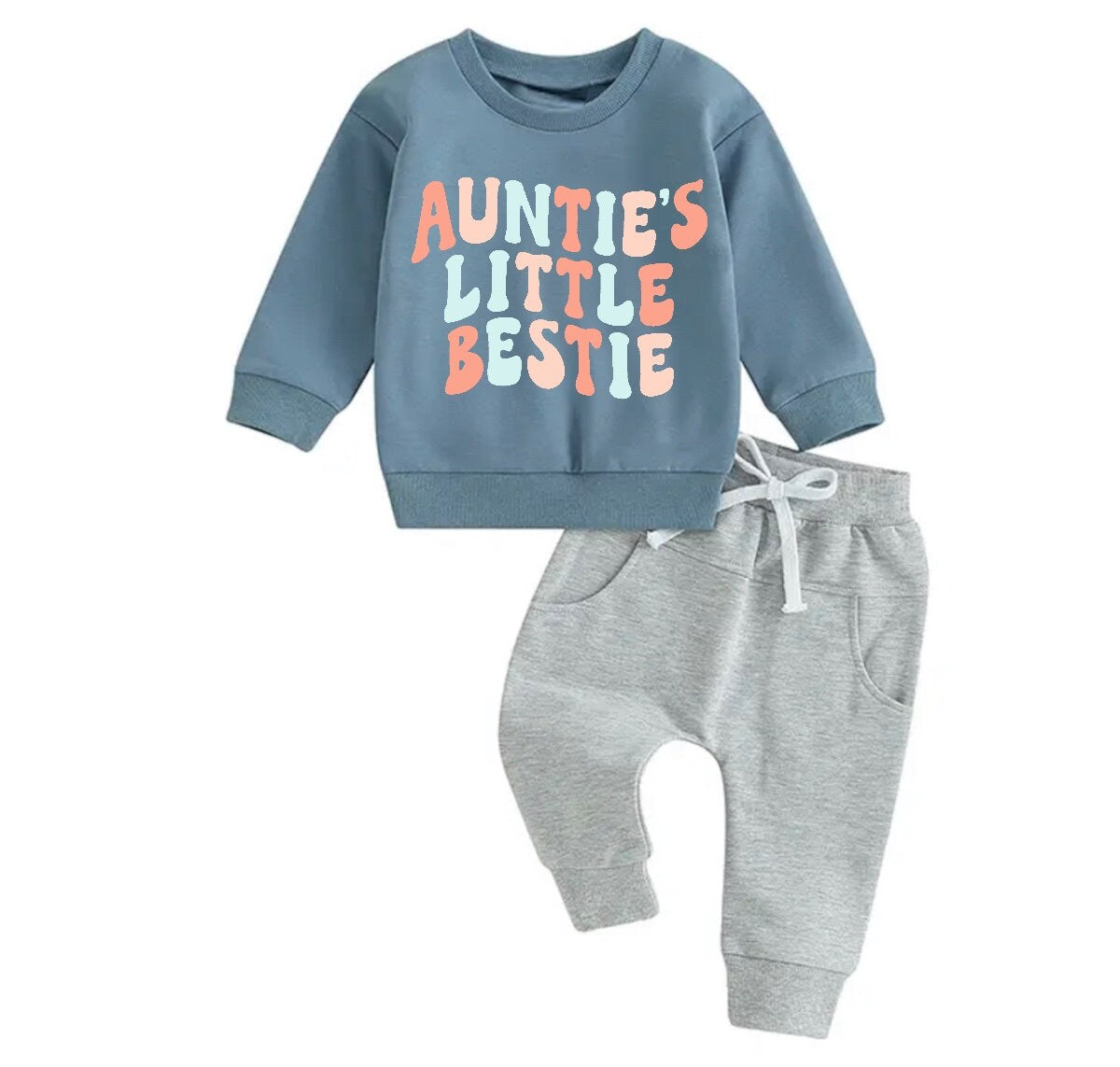 Aunties bestie Baby Outfit set sweatshirt and pants, baby clothes, baby girl boy, baby shower, baby gift, baby sweat, newborn, aunt gift