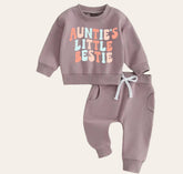 Aunties bestie Baby Outfit set sweatshirt and pants, baby clothes, baby girl boy, baby shower, baby gift, baby sweat, newborn, aunt gift