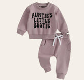 Aunties bestie Baby Outfit set sweatshirt and pants, baby clothes, baby girl boy, baby shower, baby gift, baby sweat, newborn, aunt gift
