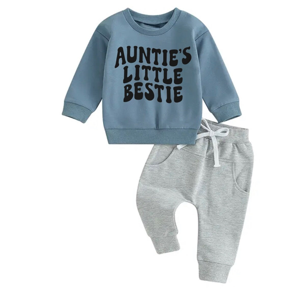 Aunties bestie Baby Outfit set sweatshirt and pants, baby clothes, baby girl boy, baby shower, baby gift, baby sweat, newborn, aunt gift