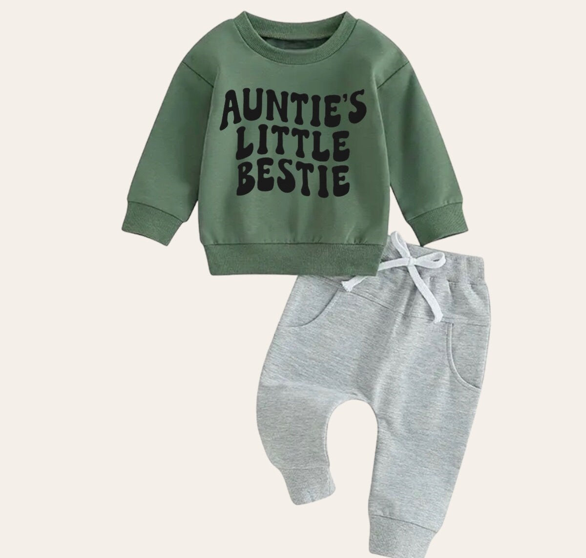 Aunties bestie Baby Outfit set sweatshirt and pants, baby clothes, baby girl boy, baby shower, baby gift, baby sweat, newborn, aunt gift