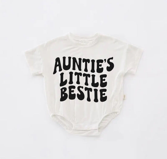 Aunties bestie Baby ROMPER tshirt bodysuit, infant clothes, baby shirt, baby girl gift, baby shower gift, baby boy gift