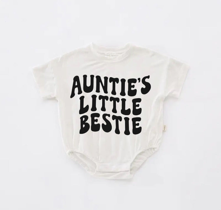 Aunties bestie Baby ROMPER tshirt bodysuit, infant clothes, baby shirt, baby girl gift, baby shower gift, baby boy gift