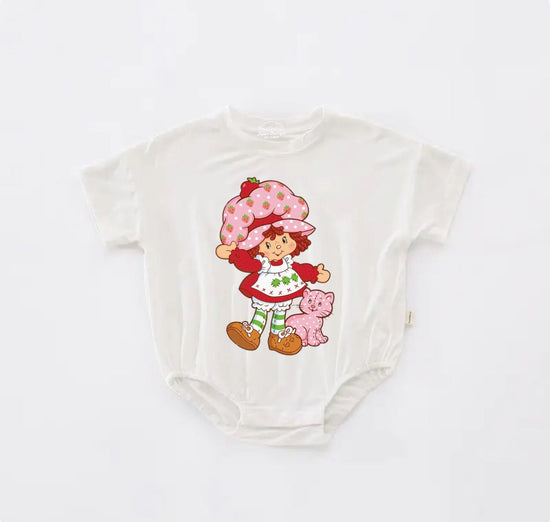 Baby strawberry ROMPER tshirt bodysuit, infant clothes, baby shirt, baby girl gift, baby shower gift, newborn gift