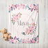 Floral Baby blanket, baby gift, newborn gift, personalized name, stroller blanket, baby shower gift, baby girl gift