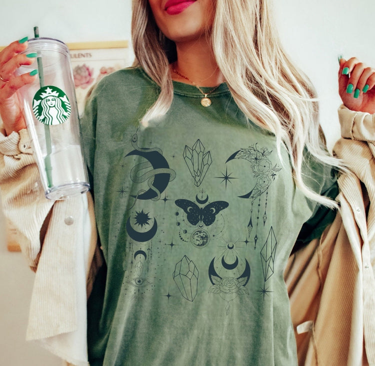 Mystical shirt / comfort colors / oversized / women’s shirt / custom top / unisex shirt / gift for her / crystals gift / custom shirt