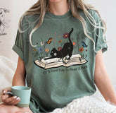 It’s a good day to read a book cat floral Shirt, Read Shirt, Book Shirt, Reading Shirt, Book Lover Shirt, Librarian Gift, Teacher Shirt, Book Nerd Shirt, Reading Gift