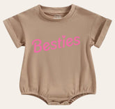 Bestie Newborn baby and toddler ROMPER bodysuit, Crewneck, summer wear, cotton clothes SOFT , infant, baby girl gift / baby gift /