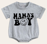 mamas boy Newborn baby and toddler ROMPER bodysuit, Crewneck, summer wear, cotton clothes SOFT , infant, baby girl gift / baby boy gift /