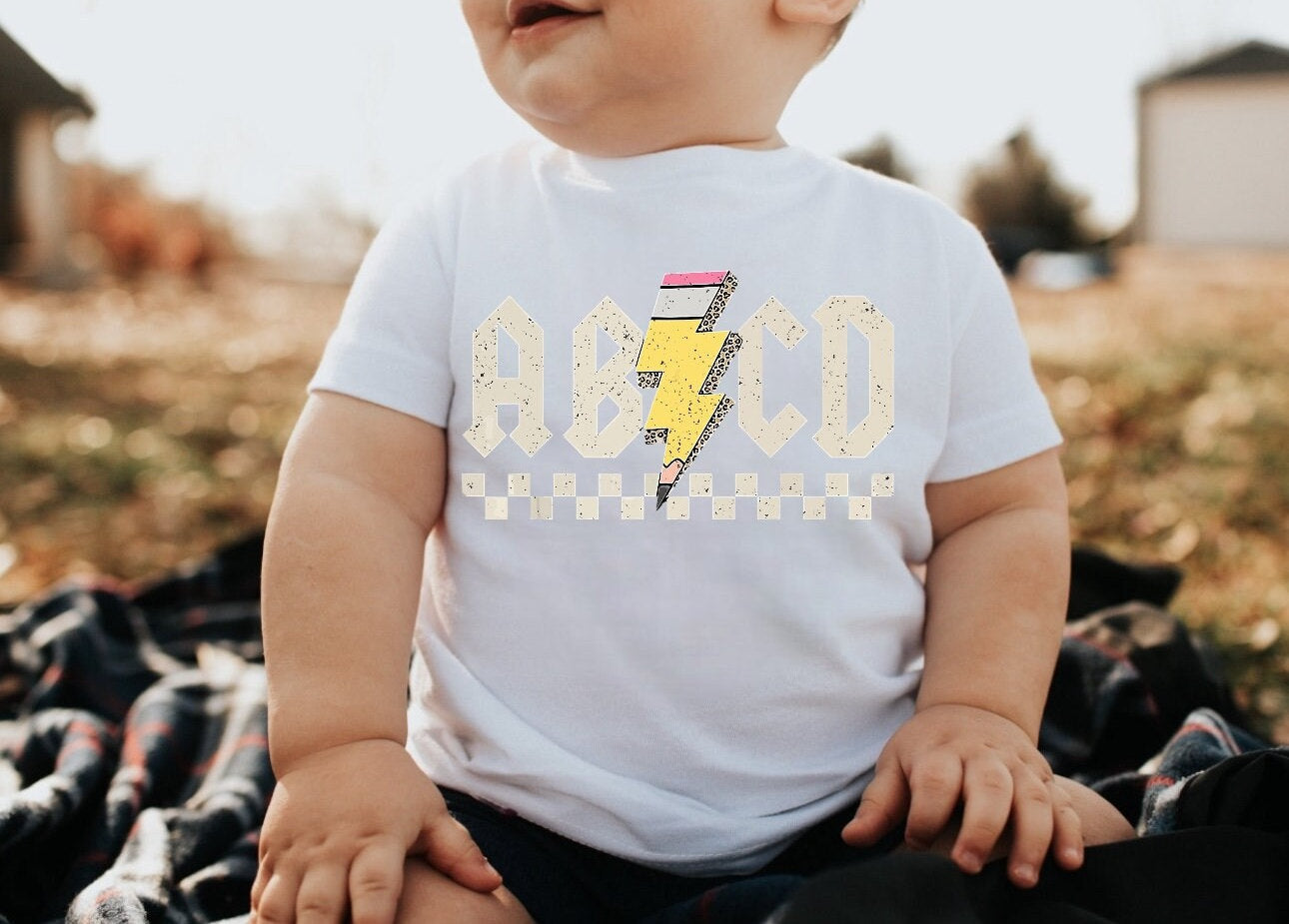 Baby and toddler t-shirts with abcd print
