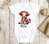 Baby highland cow bodysuit outfit, baby western outfit, baby farm romper
