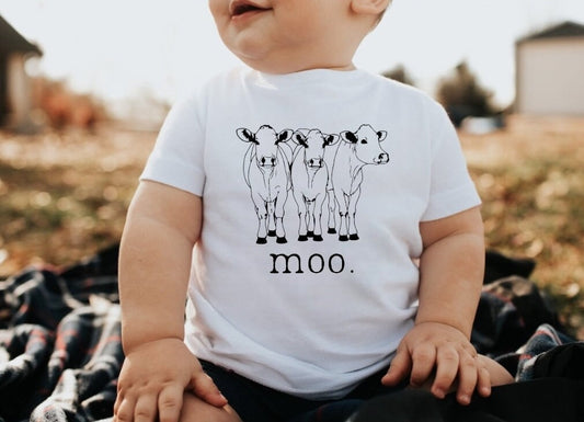 Baby toddler moo cow tshirt / baby clothes / toddler shirt / baby girl / baby boy / baby shower / baby gift / baby western shirt / cow shirt