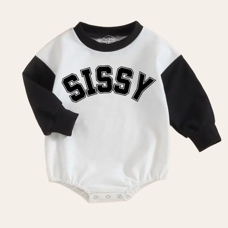 Sissy Oversized Sweatshirt Romper, baby clothes, baby sweatshirt, bubble, baby sweater, baby gift, baby shower, baby girl gift, baby sister