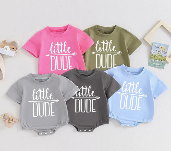 little dude baby ROMPER bodysuit, baby Crewneck, summer, baby cotton, infant, baby girl gift, baby boy gift, newborn gift, baby bubble