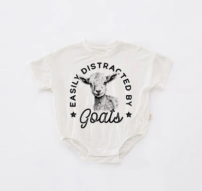 Goats Baby western t-shirt bubble ROMPER jumpsuit, infant clothes, baby western shirt, baby boy girl, baby shower gift, toddler