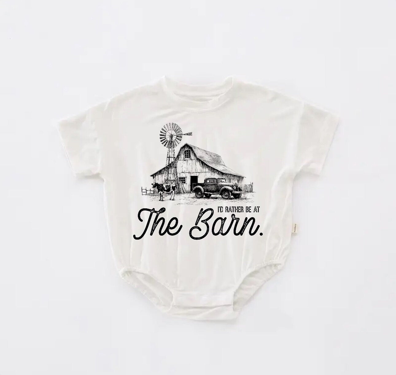 Barn Baby western t-shirt bubble ROMPER jumpsuit, infant clothes, baby western shirt, baby boy girl, baby shower gift, toddler