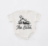 Barn Baby western t-shirt bubble ROMPER jumpsuit, infant clothes, baby western shirt, baby boy girl, baby shower gift, toddler