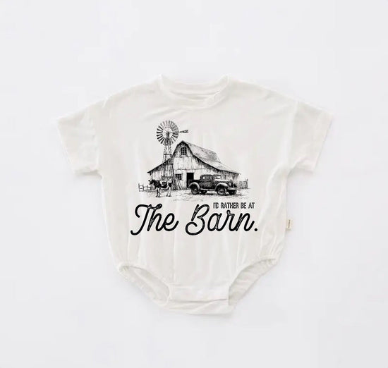Barn Baby western t-shirt bubble ROMPER jumpsuit, infant clothes, baby western shirt, baby boy girl, baby shower gift, toddler