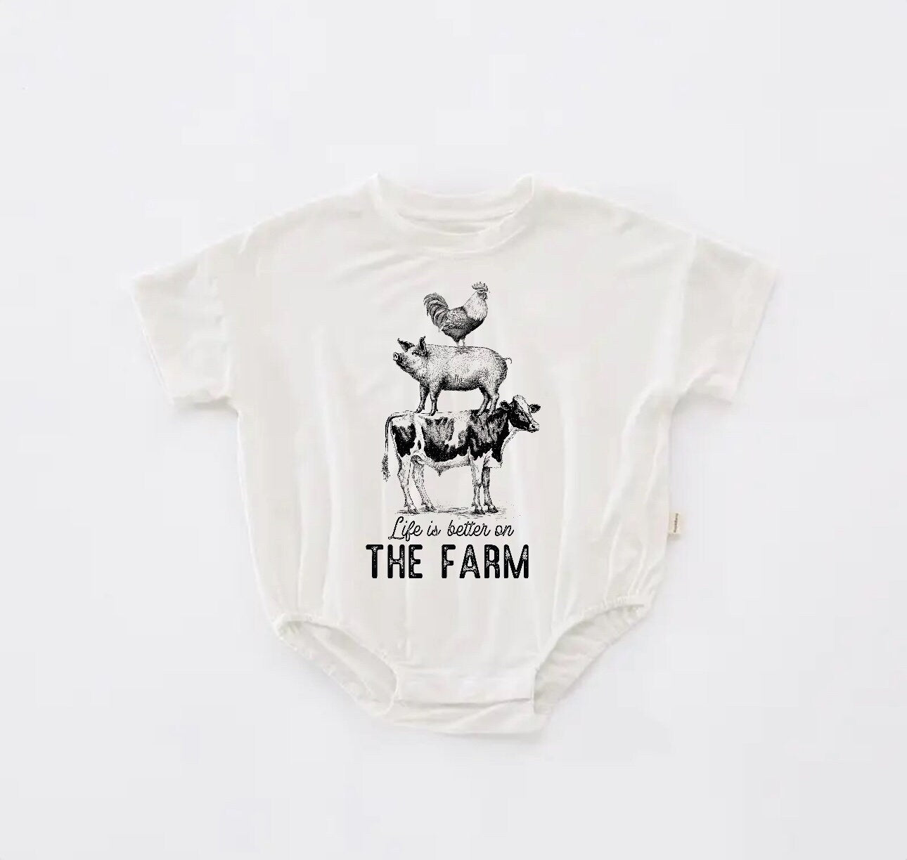 On the farm Baby western t-shirt bubble ROMPER jumpsuit, infant clothes, baby western shirt, baby boy girl, baby shower gift, toddler
