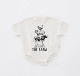 On the farm Baby western t-shirt bubble ROMPER jumpsuit, infant clothes, baby western shirt, baby boy girl, baby shower gift, toddler
