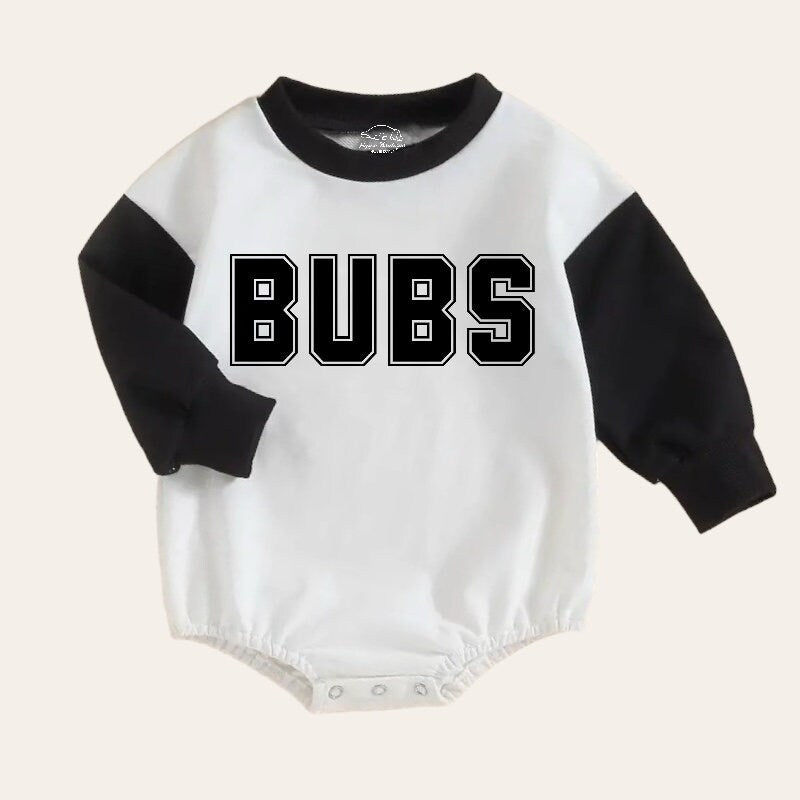 bubs Oversized Sweatshirt Romper, baby clothes, baby sweatshirt, bubble, baby sweater, baby gift, baby shower, baby boy gift, baby brother