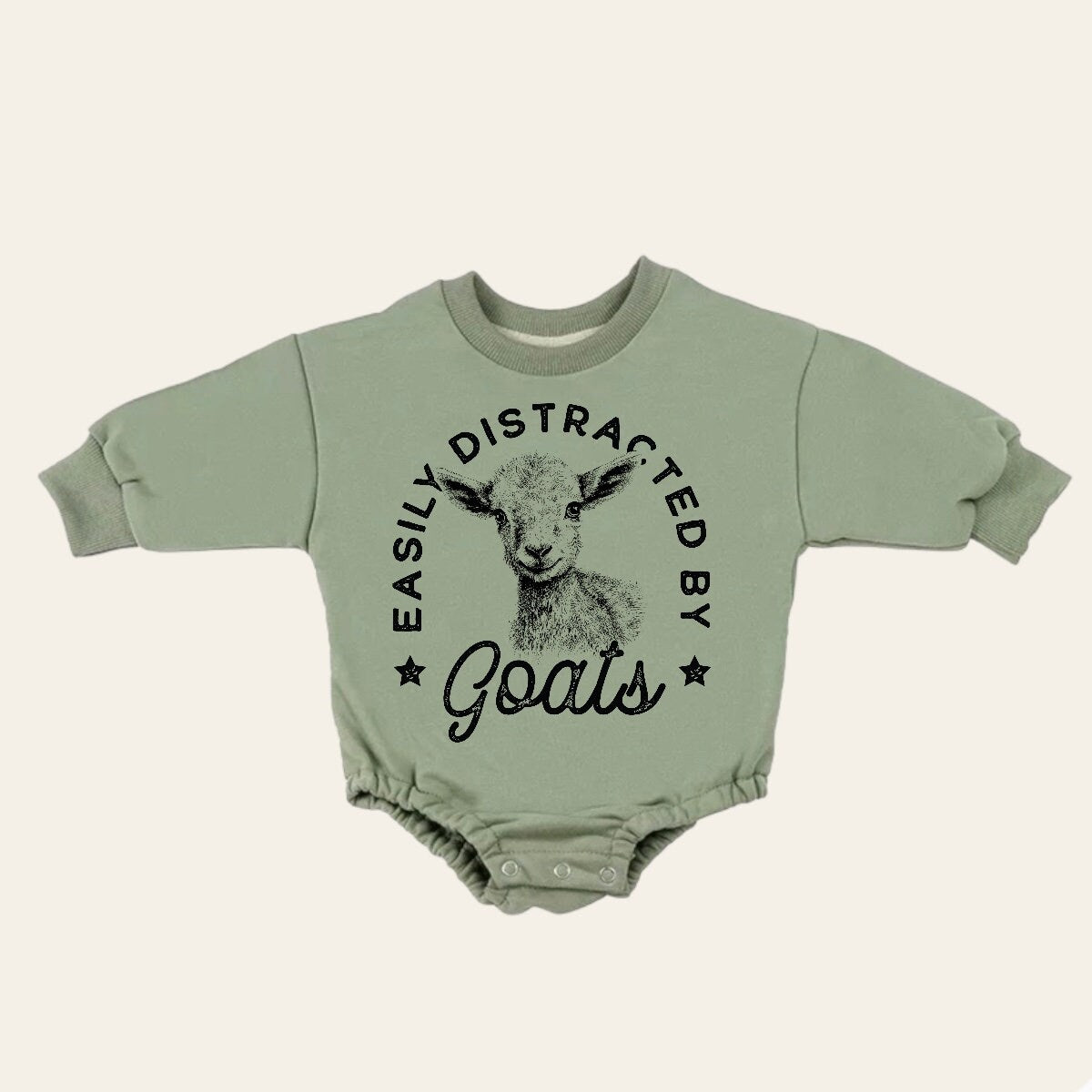 Goats Baby Sweatshirt Romper, baby romper, baby clothes, baby girl, baby boy, baby gift, newborn gift, western baby