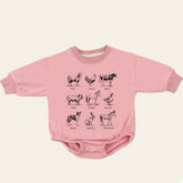 farm animals Baby Sweatshirt Romper, baby romper, baby clothes, baby girl, baby boy, baby gift, newborn gift, western baby