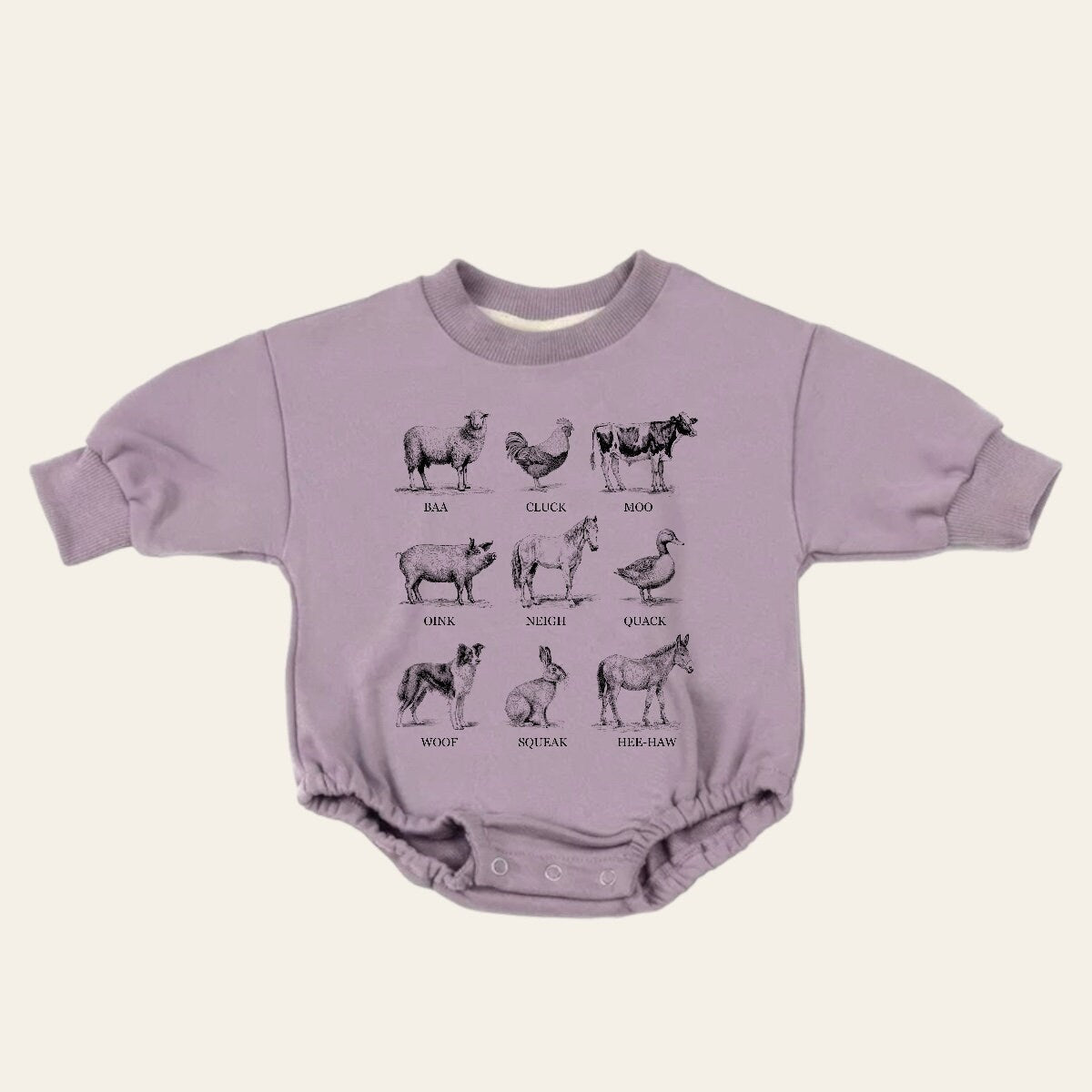 farm animals Baby Sweatshirt Romper, baby romper, baby clothes, baby girl, baby boy, baby gift, newborn gift, western baby