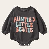 Retro Aunties little bestie Sweatshirt Romper, baby clothes, baby sweatshirt, bubble, baby girl gift, baby gift, baby shower, gift for aunt