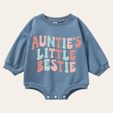 Retro Aunties little bestie Sweatshirt Romper, baby clothes, baby sweatshirt, bubble, baby girl gift, baby gift, baby shower, gift for aunt