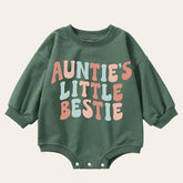 Retro Aunties little bestie Sweatshirt Romper, baby clothes, baby sweatshirt, bubble, baby girl gift, baby gift, baby shower, gift for aunt
