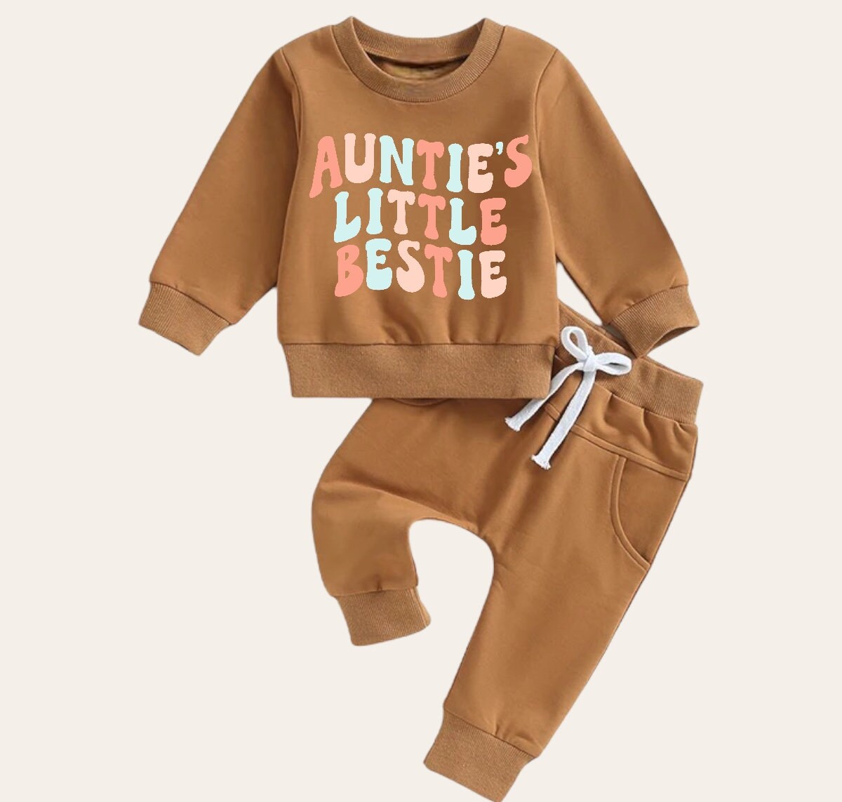 Aunties bestie Baby Outfit set sweatshirt and pants, baby clothes, baby girl boy, baby shower, baby gift, baby sweat, newborn, aunt gift