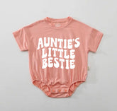 Aunties bestie Baby ROMPER tshirt bodysuit, infant clothes, baby shirt, baby girl gift, baby shower gift, baby boy gift