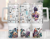 40 oz affirmation Stan tumbler quencher, coffee drinking cup, gift for her, gift for mom, floral cup, travel mug, positivity gift,